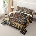 thumbnail image 3 of meiyoeat Southwestern Bear Deer Quilt King,Bohemian Exotic Style Aztec Geometric King Coverlet Set For Boys Kids,3pcs, 3 of 7
