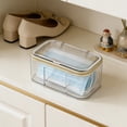 thumbnail image 4 of Weloille Wall Mounted Tissue Box, Automatic Lift Dustproof Transparent Storage Box, Flip Cover Desktop Wall Hanging Dispenser, Multifunctional Storage Box for Entryway Bathroom Kitchen, 4 of 6
