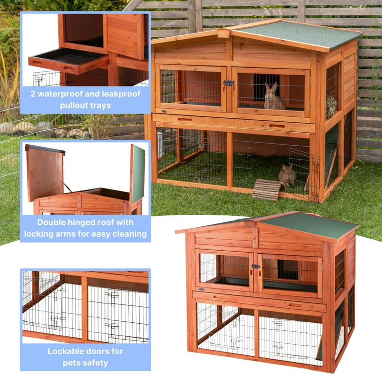 TRIXIE Deluxe Weatherproof Outdoor 2-Story Large Wooden Small