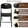 thumbnail image 6 of aoole 6 Pack Folding Chair, 700 lb Weight Capacity,Indoor/Outdoor Heavy Duty Foldable Chairs for Restaurants, Kitchens, Picnics, Races, Parties & Weddings. (6, Black), 6 of 6
