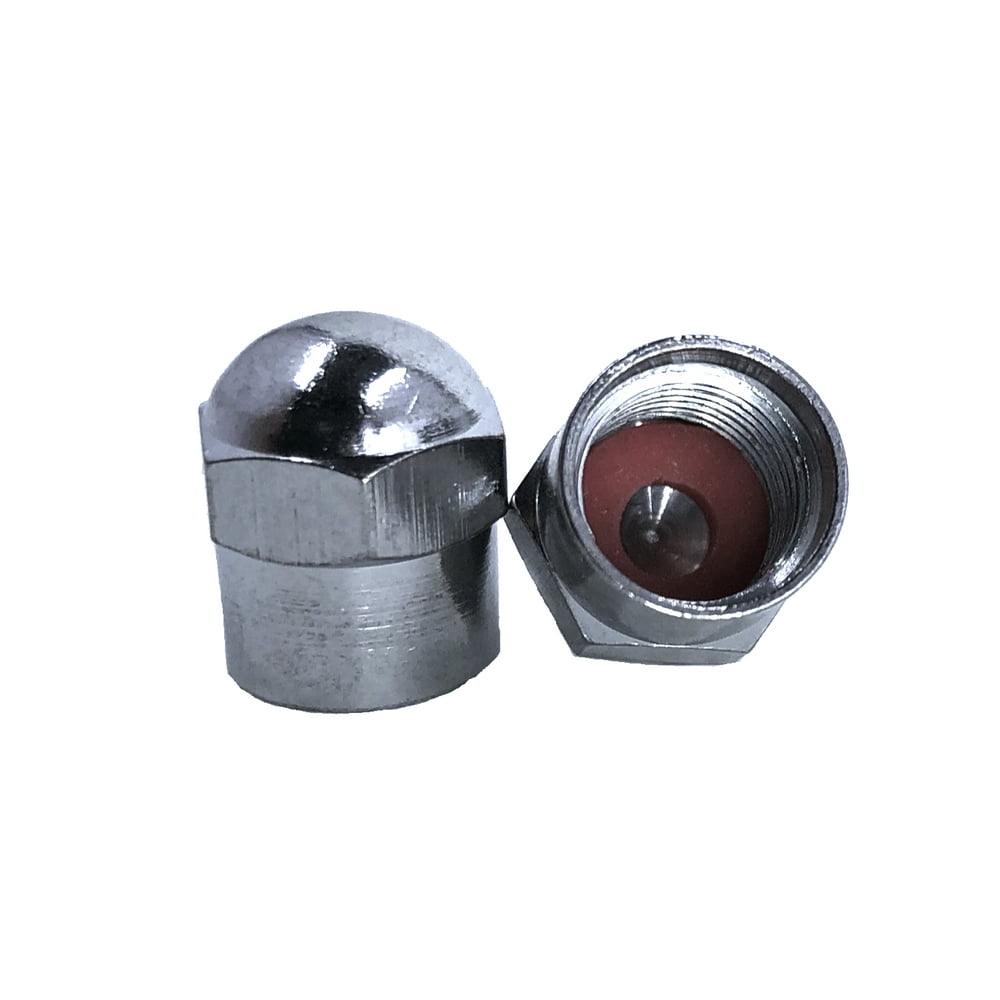 This is a single Chrome Hex Dome metal valve cap for cars, bicycles and trucks