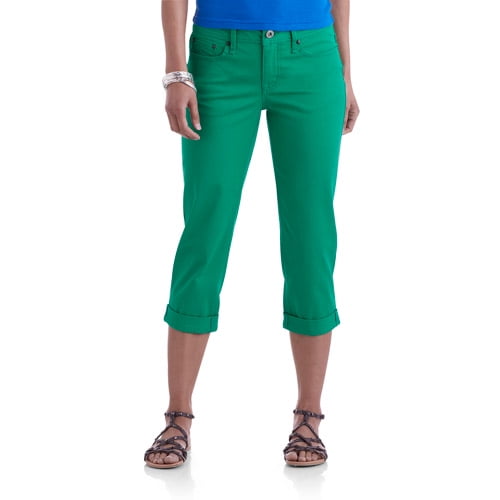 Faded Glory - Faded Glory Women's Colored Cuffed Capri Jeans - Walmart ...