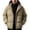 Khaki, variant on Mens Winter Jackets Solid Color Hooded Full Zip Loose Fit Warm Pockets Outerwear for Winter Outdoor and Mountain Skiing Hiking Work