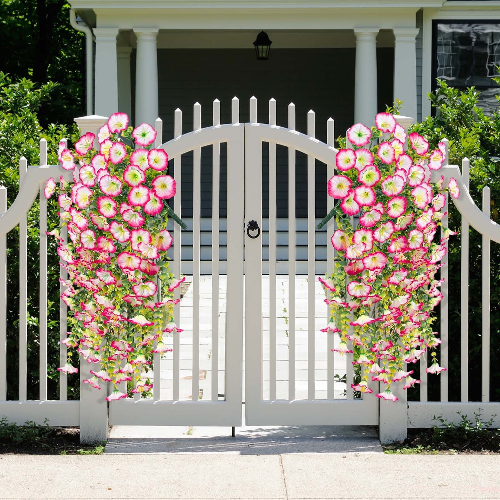 openpig Artificial Flowers for Outdoor Indoor Garden Home Decoration, 6PC Outdoor Garden Realistic Artificial And Morning Wall Hanging Vines