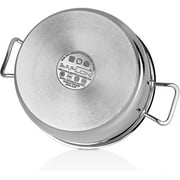 Saflon Stainless Steel Tri-Ply Capsulated Bottom 6 Quart Stock Pot with Glass Lid, Induction Ready, Oven and Dishwasher Safe