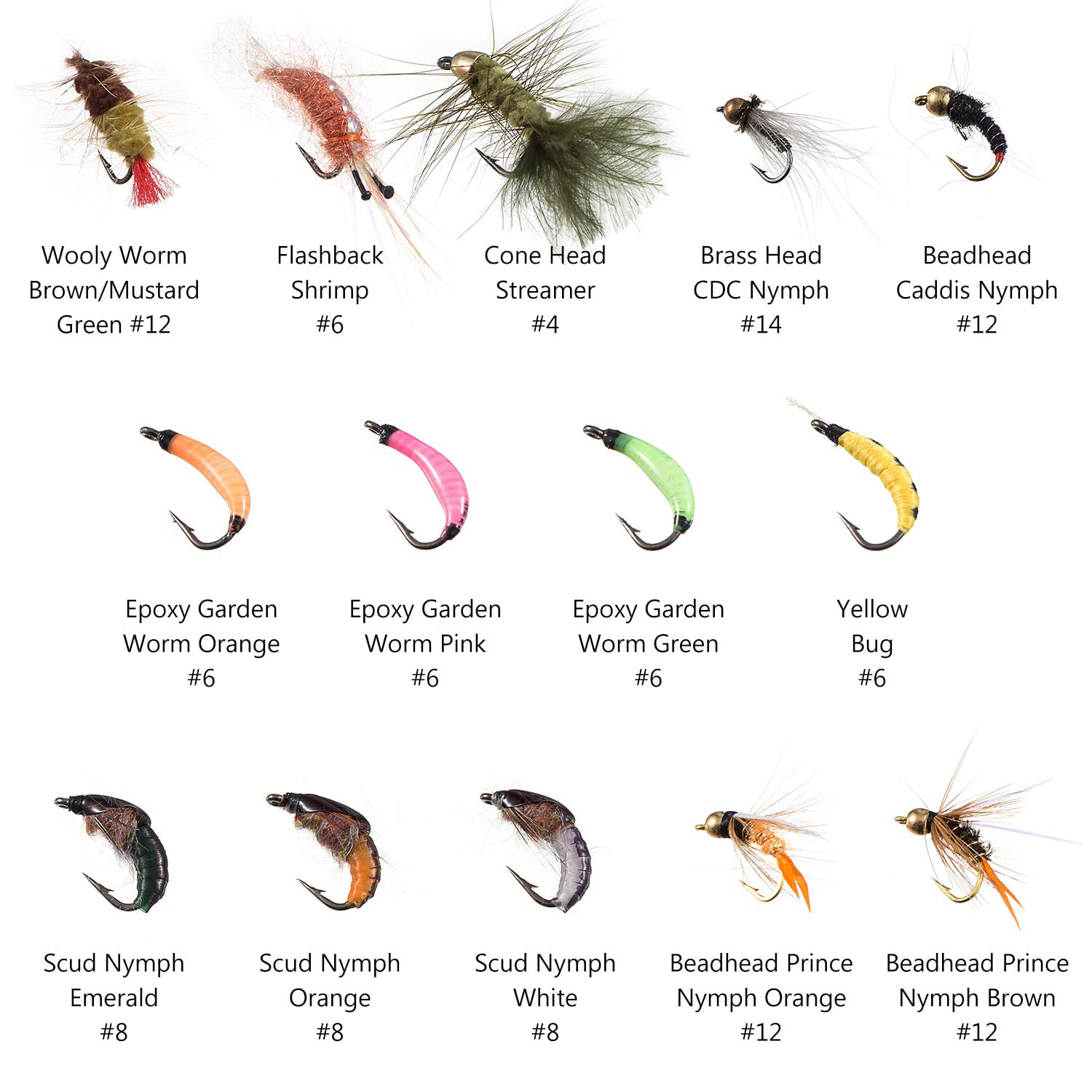 ICERIO 70pcs Fly Fishing Flies Kit Trout Bass Fishing with Fly Box Dry Wet  Flies Nymphs