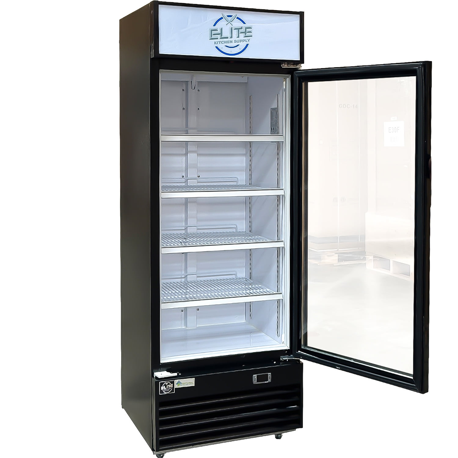 25 in. Single Tempered Glass Door Beverage Refrigerator, 11.47 Cu. Ft. NSF Commercial Cooler
