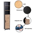 thumbnail image 6 of Tall Bathroom Storage Cabinet with Open Shelves and Vented Door, Black and Brown - Bergen Collection, 6 of 9