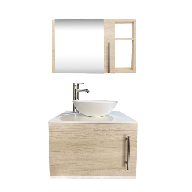 Combo de Gabinete para Baño con Ovalin Y Monomando + Botiquin con Espejo