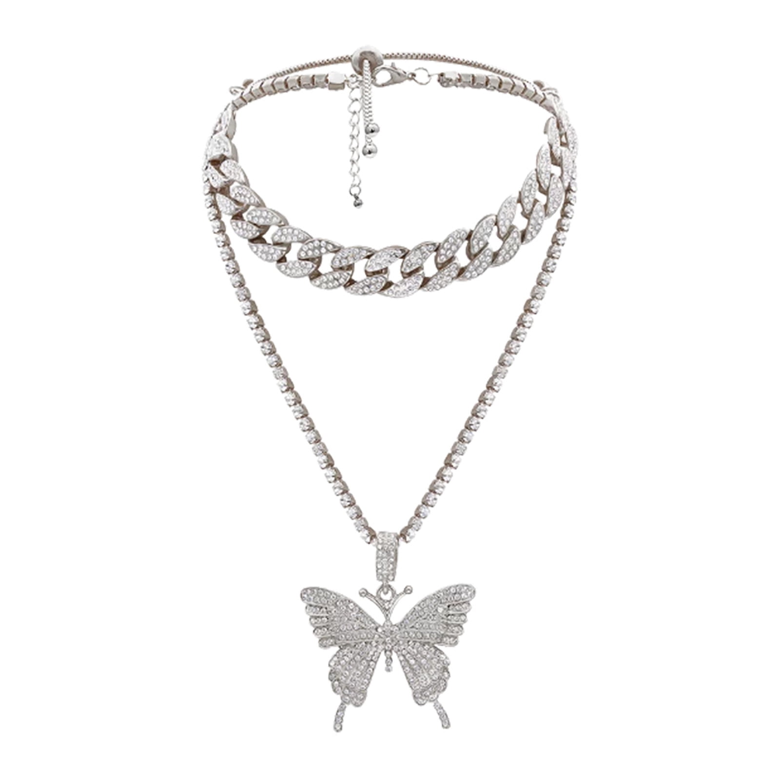 Sparkling Butterfly Diamond Butterfly Pendant With Rhinestone Accents  Elegant Crystal Charm Choker For Womens Jewelry Collection From Tjewelry,  $1.07