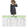 thumbnail image 5 of Maternity Square Collar Lotus Root Long Sleeve Maternity Solid Midi Dress, 5 of 5