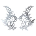 thumbnail image 4 of 1 par de apliques de encaje, parches de bordado floral, bordado de flores fino para coser Blanco, 4 of 9