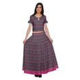 thumbnail image 2 of Moomaya Two Piece Maxi Skirt And Crop Top Printed Cotton Ethnic Set For Girls, 2 of 6