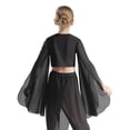thumbnail image 2 of Haitryli Kids Girls Modern Lyrical Belly Dance Shirts Chiffon Split Flared Sleeves Crop Top for Stage Performance Black 12, 2 of 5
