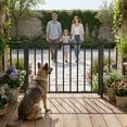 thumbnail image 6 of Queroig 4ft.W Deck Gate Kit for 36in.H Railing, Cuttable Fence Door with Black Textured Powder-Coat Finish, Outdoor Gate Kit with Latch and Auto-Closing Hinge for Deck, Patio, Garden, Yard, Porch, 6 of 7
