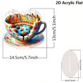 thumbnail image 3 of Taza de café de cerámica HWRETIE,adorno 2D para cafetería,hogar,sala de estar,vestíbulo,escritorio,decoración,regalo encantador con temática de café, 3 of 8