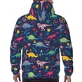thumbnail image 7 of Salouo Dinosaur Flowers Pattern Men's Fall Hoodie Sweatshirt,Sport Hoodie with Pockets for Men Pullover Casual Hooded Sweatshirt-XX-Large, 7 of 7