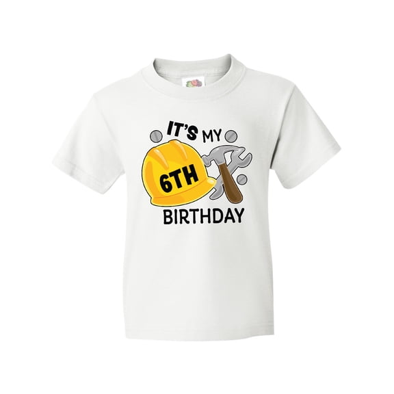 Inktastic Its My 6th Birthday with Construction Tools Youth T-Shirt