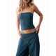 thumbnail image 1 of Conjuntos de Verano para Mujer, Conjuntos de Dos Piezas para Estar en Casa, Top y Pantalón de Tubo A Rayas, Conjuntos A Juego para Vacaciones en la Playa Rayas Azules XL, 1 of 8