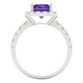 thumbnail image 4 of Halo Engagement Ring for Women - 3.84ct Natural Amethyst in 14K White Gold Promise Ring, 4 of 6