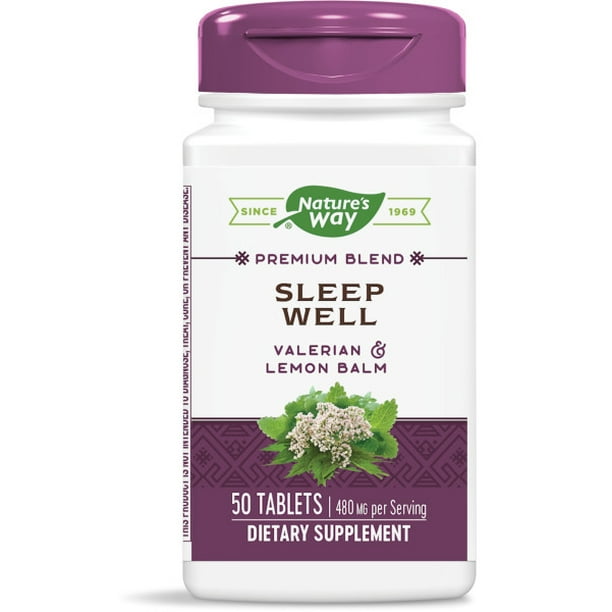 Nature's Way Sleep Well Supplement, with Valerian & Lemon Balm, 50