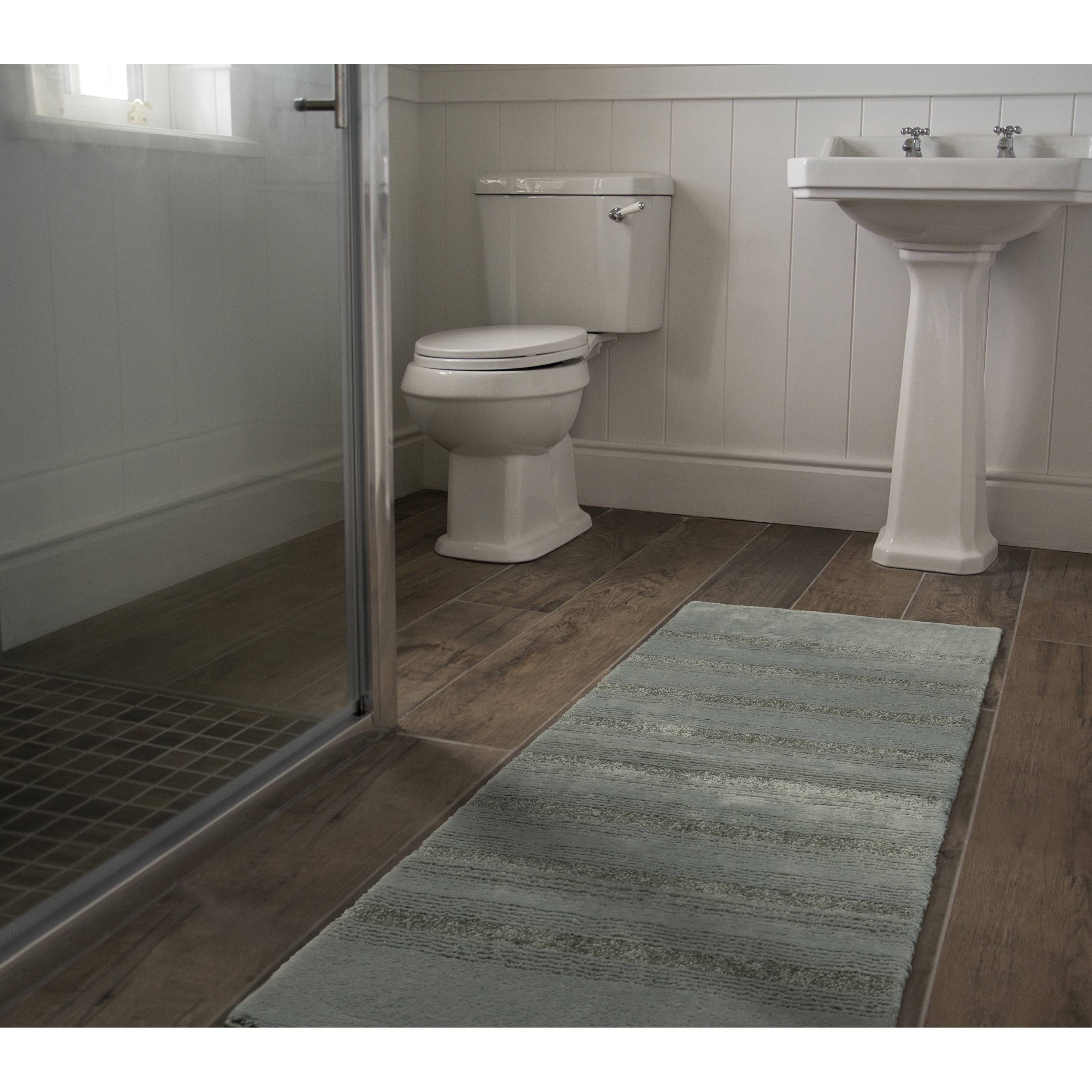 Garland Rug Essence Washable Nylon Deep Fern Bathroom Runner, 22" x 60"
