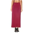 thumbnail image 2 of iiniim Women Dance Long Skirt Ankle Length Side Split Ruched Skirt with Built-in Shorts for Performance Competition C Burgundy M, 2 of 7