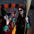 thumbnail image 4 of Muñequeras de plumas para mujer, diseño floral, color negro, gótico, malla para cosplay, disfraz de Halloween, 4 of 5