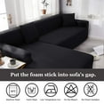 thumbnail image 2 of LA MEACK Sofa Slipcover for L-Shaped Sectional Couch Covers 2-Piece Sofa Cover Furniture Protector Stretch Couch Slipcover with 2 pcs Pillow Covers(Black), 2 of 8