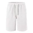 thumbnail image 4 of Qgtaibl Corduroy Shorts for Men Drawstring Elastic Waist Summer M Beach Shorts Casual Loose Fit Everyday Short Pants with Pockets White, 4 of 5