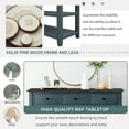 thumbnail image 2 of EUROCO 50" Retro Design Console Table, Storage Sofa Table with 2 Open Shelves, 3 Drawers, Pine Solid Wood Frame and Legs for Living Room, Navy, 2 of 8