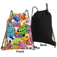 thumbnail image 2 of TEQUAN Drawstring Backpack Sports Gym Sackpack, Cartoon Cute Animals Colorful Prints Polyester Water Resistant String Bag for Women Men, 2 of 8