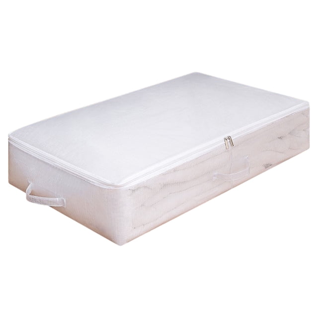 Organizadores de Juguetes Y Almacenamiento Caja de Cama Debajo Plegable de Tela Transparente, Contenedor Grande de 50x40x15cm para Mantas Juguetes de Ropa, Organizador de Almacenamiento de Ropa