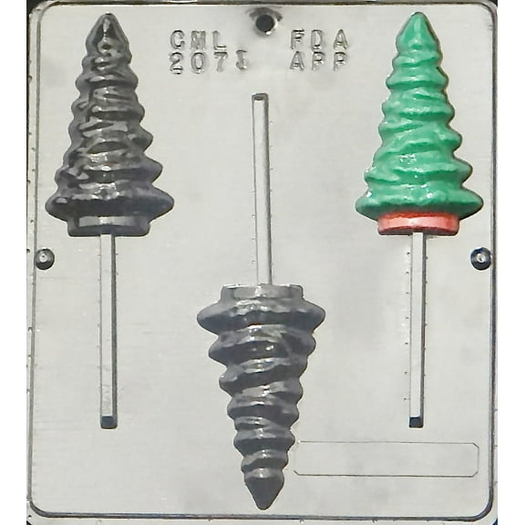 2073 Christmas Tree Lollipop Chocolate Candy Mold