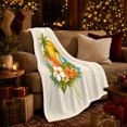 thumbnail image 3 of Surfboards with Hibiscus and Palm Sunrise, Bright Island Style for Beach Lovers, Teal Wave Tropical Scene and Birthday Gift, Cozy Flannel Blanket for Bedroom and Sunroom, Coastal Home Decor, 3 of 9
