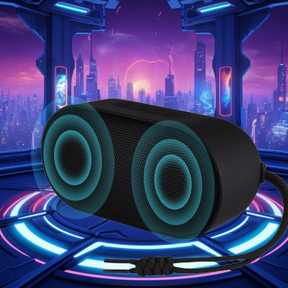 Foqnuq Bluetooth 5.2 Speaker Portable Waterproof 1200mAh Battery High Volume USB Card AUX Connection Ideal for Outdoor Use