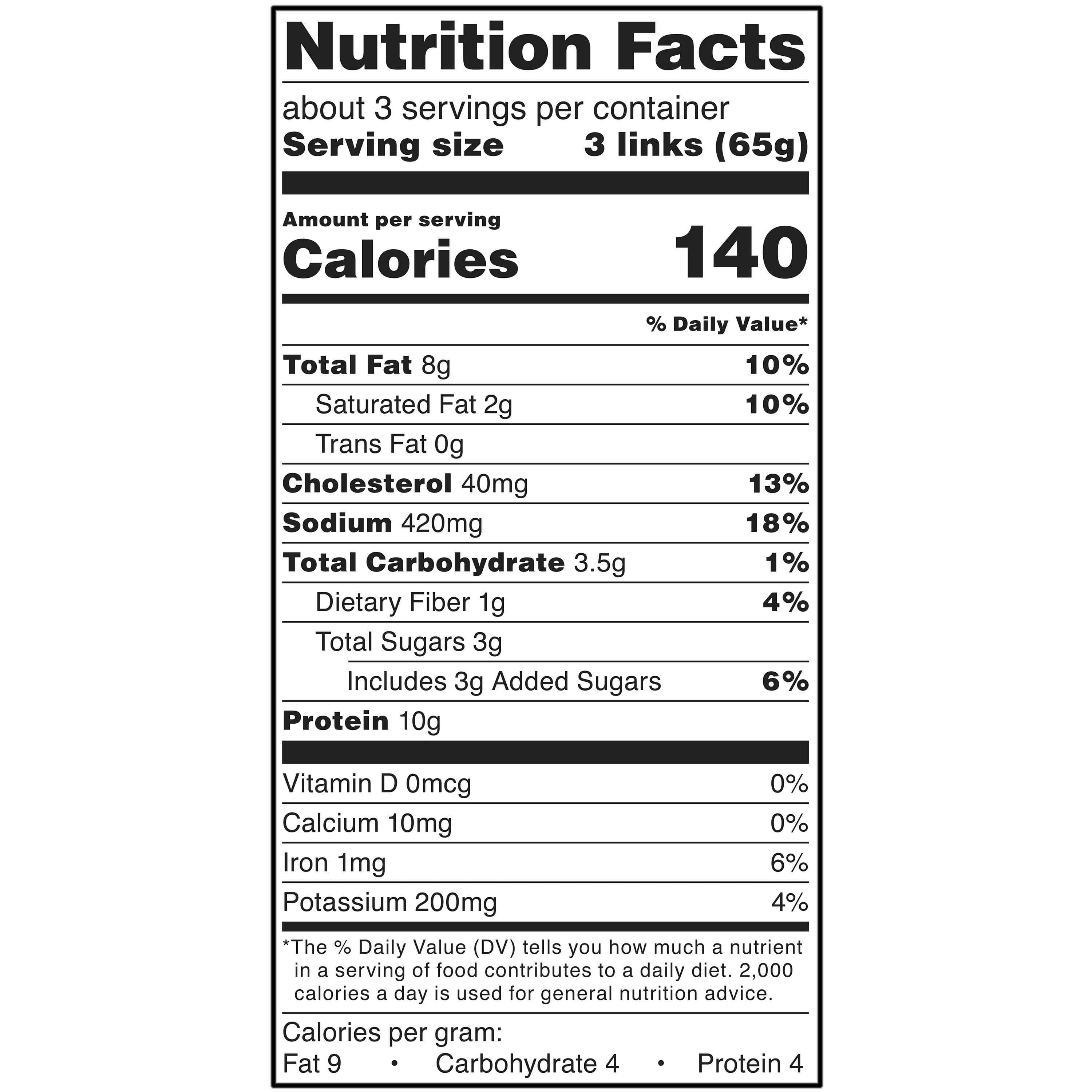 bettergoods Gluten-Free Chicken and Maple Breakfast Sausage Links, 7 oz
