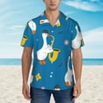 thumbnail image 4 of Kll Men'S Hawaiian Shirt Short Sleeve Button Down Beach Shirts-Cartoon Goose, 4 of 8