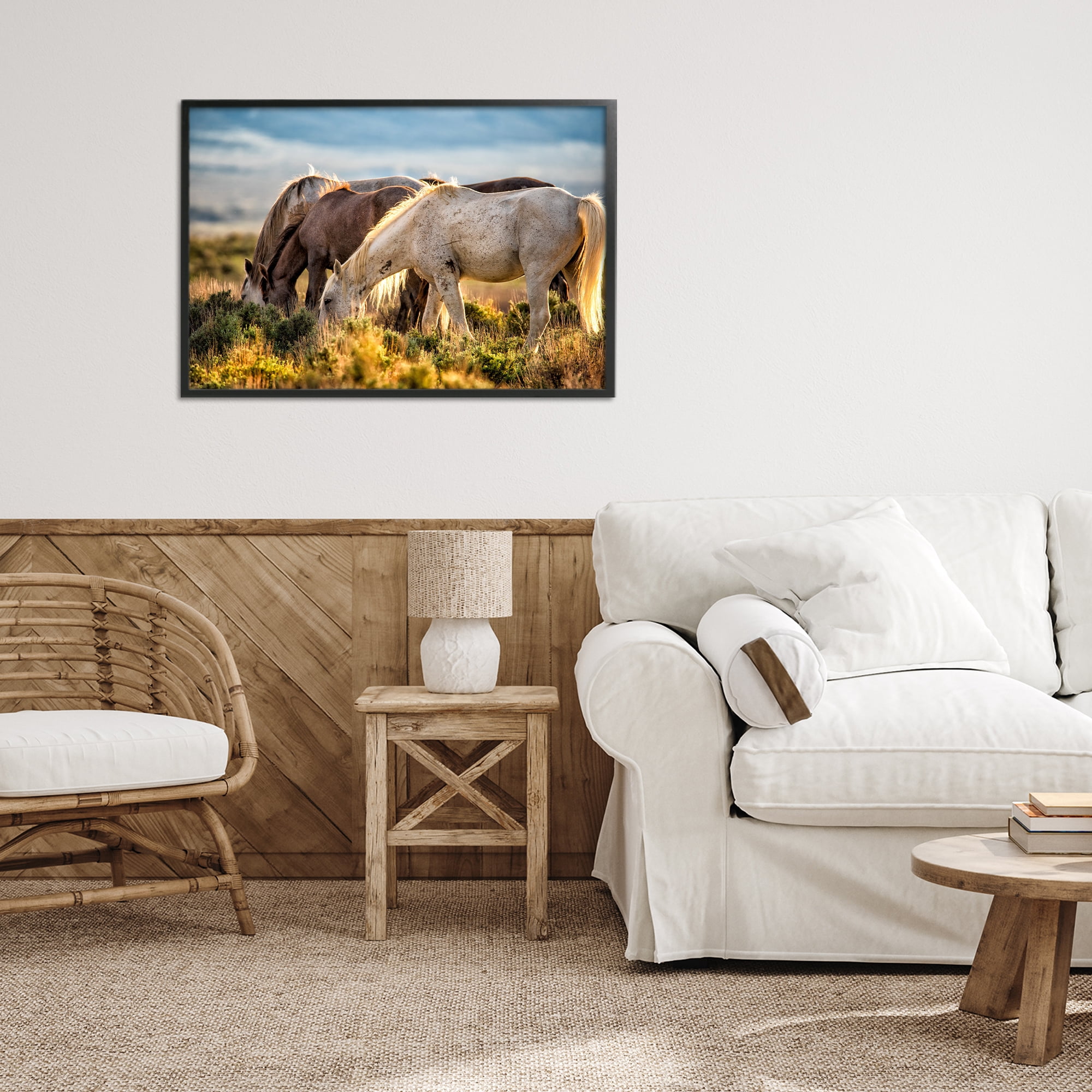 Stupell Industries Equine Evening Graze Black Framed Giclee Art, design by Tim West