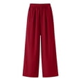 thumbnail image 3 of Ceisia Men's All-Season Solid Color Wide Gift Leg Pants Ice Silk Drape Fabric Elastic Waist Drawstring Pockets for Outdoor Casua l Daily, 3 of 4