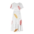 thumbnail image 3 of Irrsuirnr Women's Boho Maxi Dress 2024 Short Sleeve Round-Neck Summer Dress Fashion Print Pleated Dress with Pockets, 3 of 4