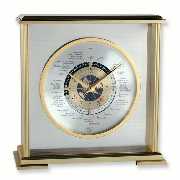 Aviator World Time Clock Engraving Plate Household Alarm Desk Mantel
