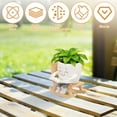 thumbnail image 3 of Rocking Chair Smile Face Planter Resin Indoor Outdoor Small Plant Pot with Drainage Hole Cute Succulent Pot for Garden Balcony, 3 of 11