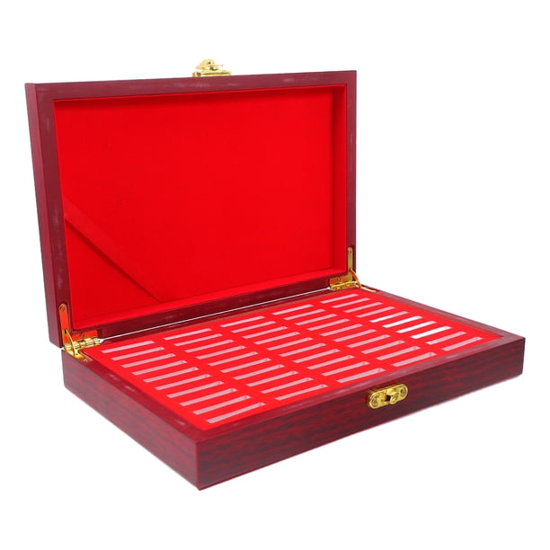 1 caja de madera para guardar monedas, contenedor de madera para monedas conmemorativas.