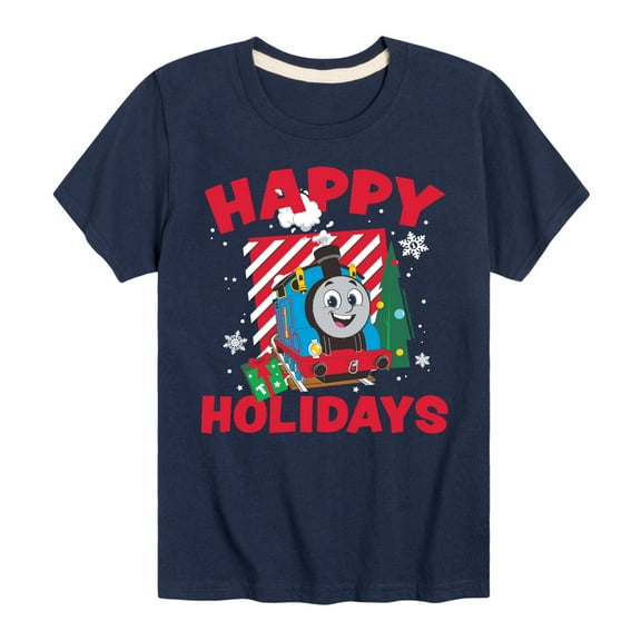 Thomas & Friends - Happy Holidays Thomas - Youth and Toddler Short Sleeve Graphic T-Shirt