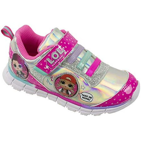 L.O.L Surprise! Girls Sneakers, Light Up Athletic Sneaker, MC Swag and Rocker, Pink, Girls Size 2