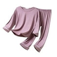 thumbnail image 1 of MIASHUI Ensemble de Pyjama à Manches Courtes et Pantalon pour Garçons, Décontracté, Violet Clair, 4-5 Ans, 1 of 3
