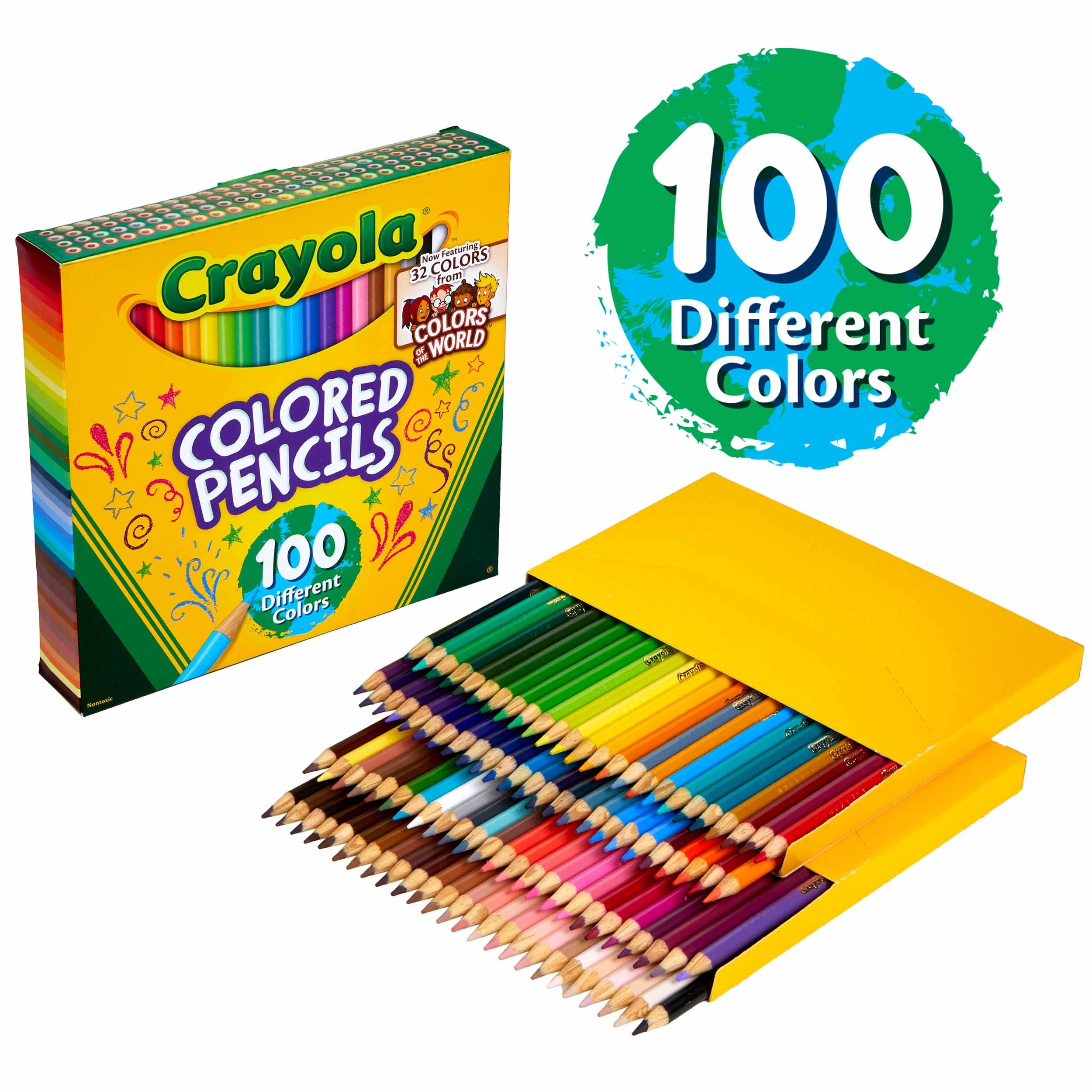 Crayola Colored Pencils, School Supplies, With Colors of the World, Beginner Child, 100 Pcs