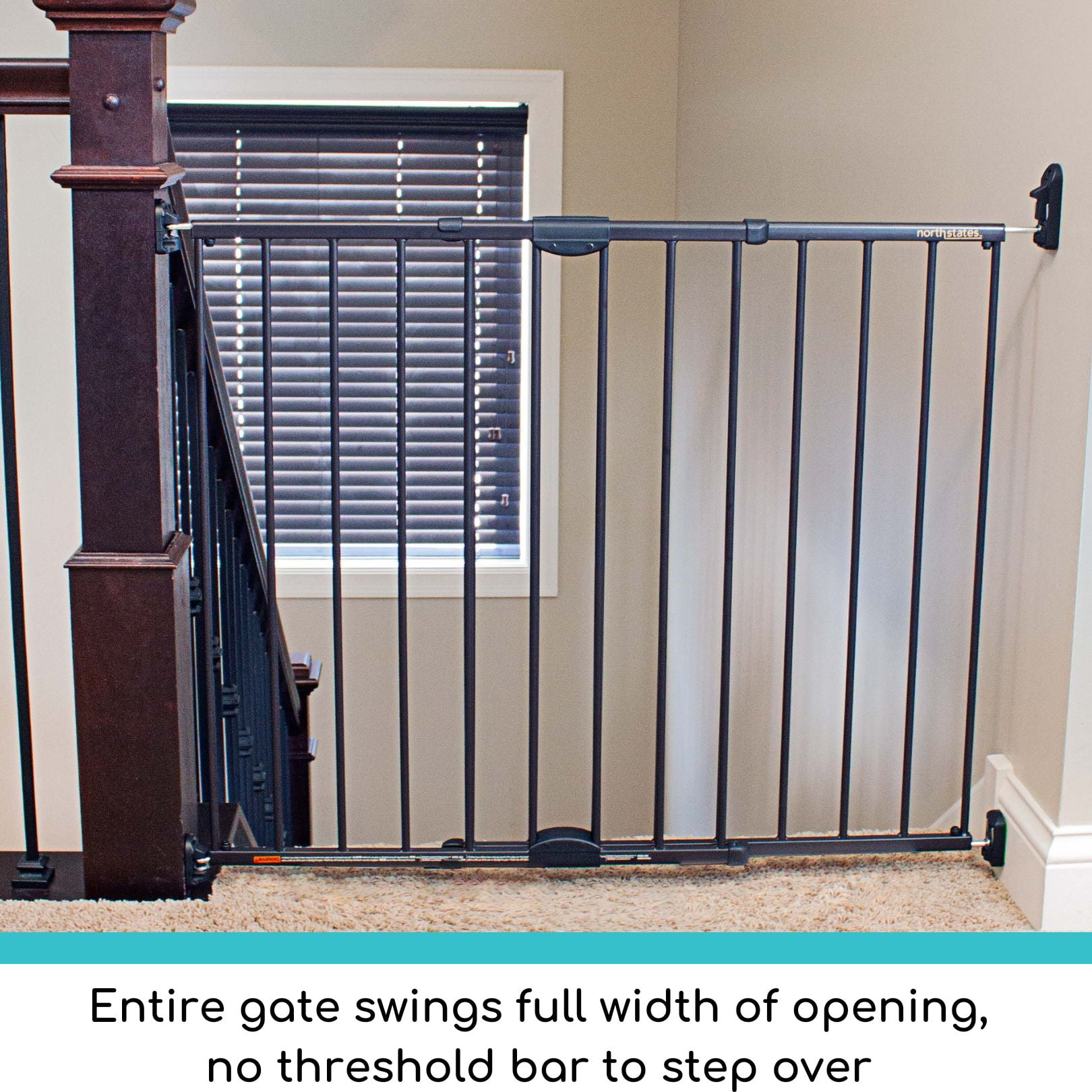 Toddleroo by North States 28.68"-47.85" Easy Swing & Lock Baby Safety Gate Series 2, Metal