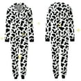 thumbnail image 2 of BJUTIR Women Mom Family Sets Cow Prints Hooded Zipper Jumpsuit Family Outfit Festive Pajama Sets, 2 of 9